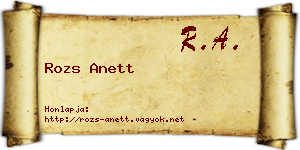 Rozs Anett névjegykártya