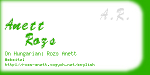 anett rozs business card